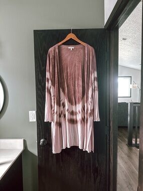 Maurices Dusty Mauve Tie-Dye Cardigan